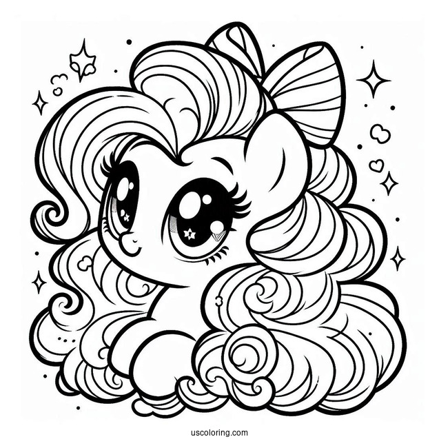 Kawaii Pinkie Pie Coloring Page For Preschoolers