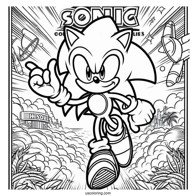 Sonic Movie Poster Coloring Sheet