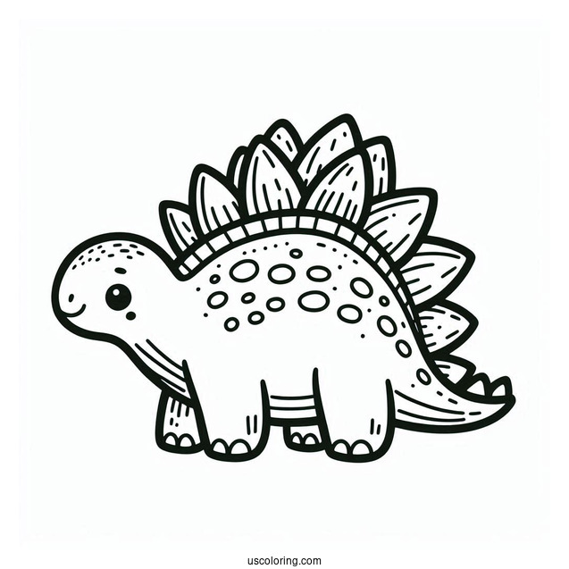 Cute Stegosaurus Coloring Page For Preschoolers