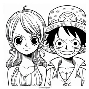 Luffy Coloring Page With Nami And Tony Tony Chopper