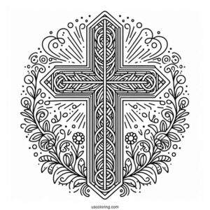 Easy Cross Coloring Sheet For Kids
