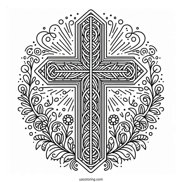 Easy Cross Coloring Sheet For Kids