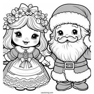 Mrs Claus And Mr Claus Coloring Sheet