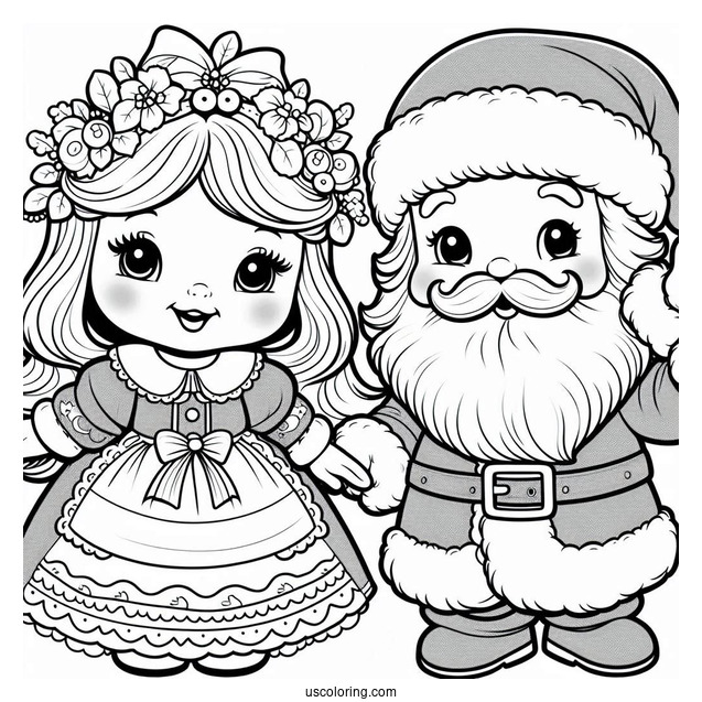 Mrs Claus And Mr Claus Coloring Sheet