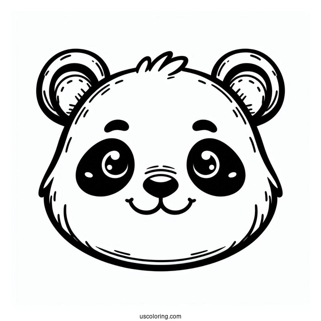 Outline Of Panda Face Coloring Page