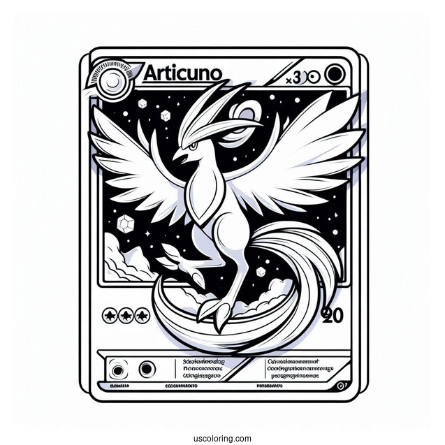 Articuno Freeze Dry Pokemon Card Coloring Page