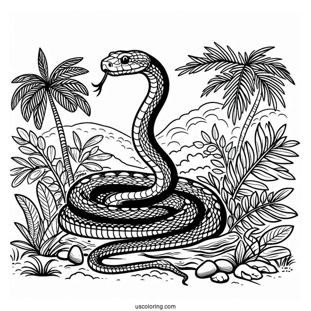 Snake Slithering Through Jungle Floor