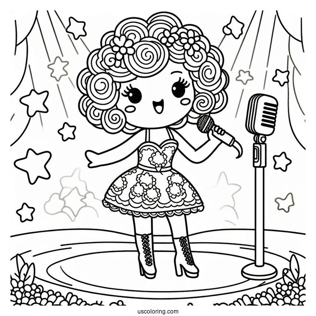 Sing Coloring Page Of Nana Noodleman In Diva Outfit On Stage