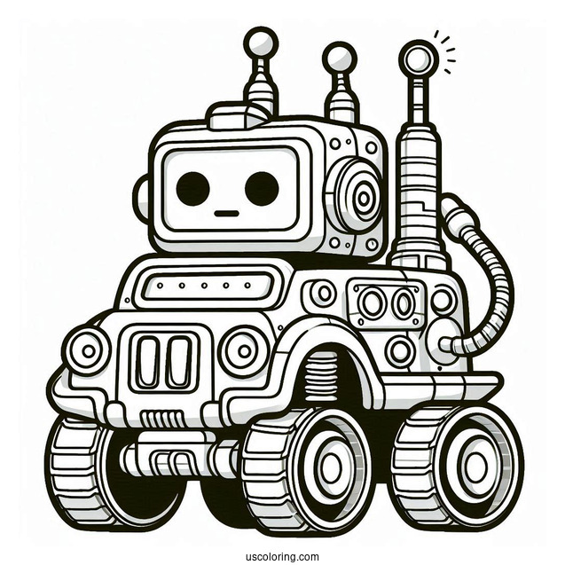 Robot Car Coloring Page