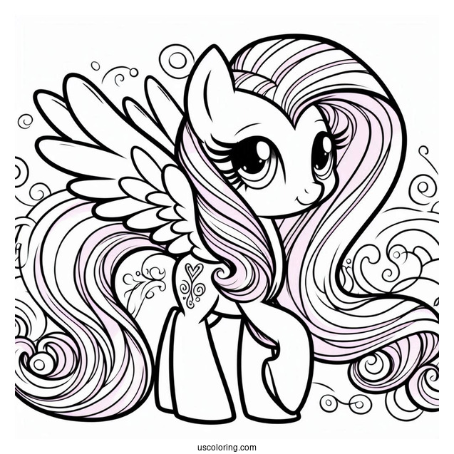 Coloring Page of Fluttershy from My Little Pony