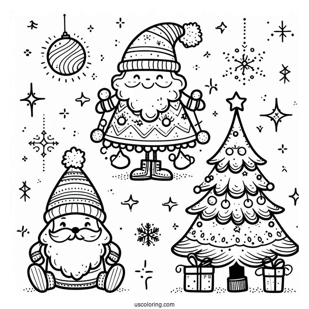 Christmas Trees With Mini Santas