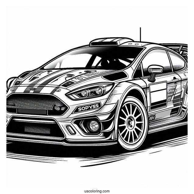 Ford Rally Car Coloring Sheet