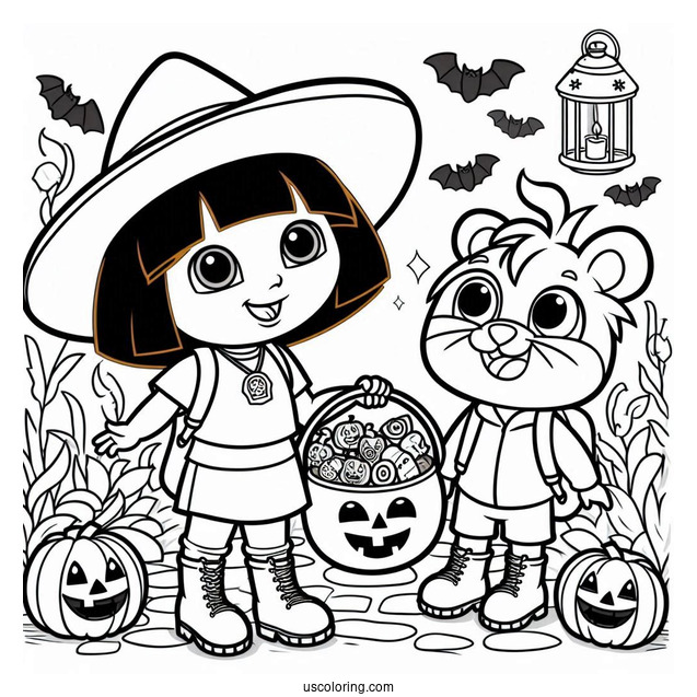 Dora And Boots Trick Or Treating For Halloween