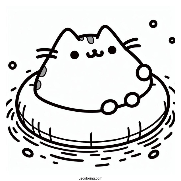 Pusheen Floating In The Water