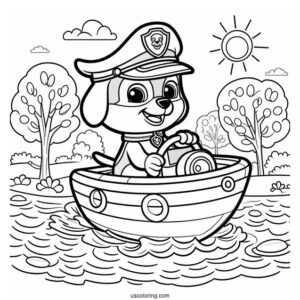 Coloring Sheet Of Zuma On Water Craft