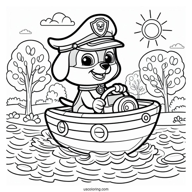 Coloring Sheet Of Zuma On Water Craft
