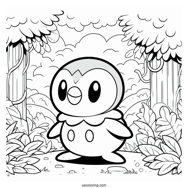 Piplup Coloring In For Preschoolers