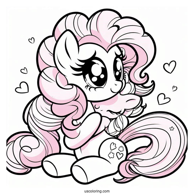 Equestria Girls Pinkie Pie Hugging Pony Pinkie Pie Coloring Page