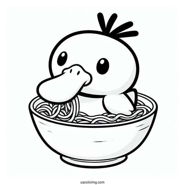 Psyduck Coloring Page In Cup Noodles