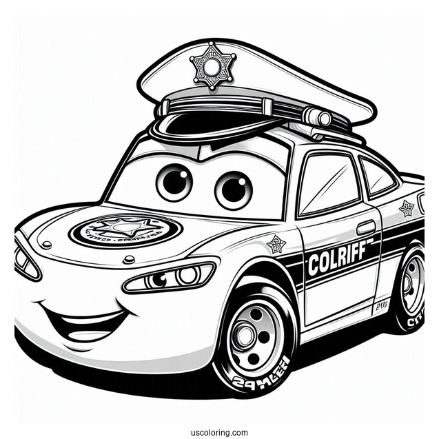 Sheriff Character From Cars Movie To Color