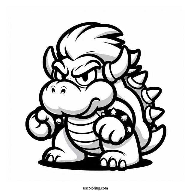 Angry Looking Bowser To Color