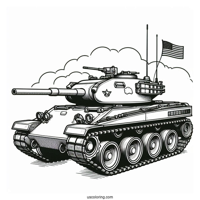 Easy M1A2 SEP U.S. Tank Coloring Sheet