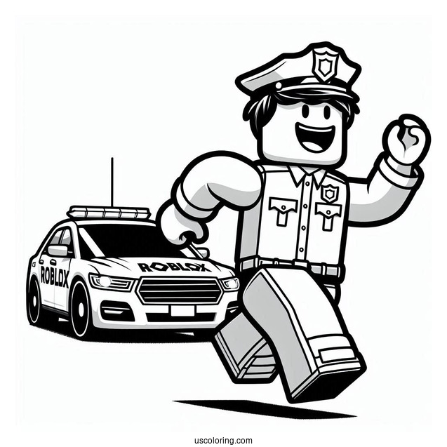 Roblox Man Running From Police Coloring Page