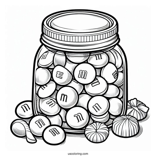 Jar Of M_M Chocolate Candy