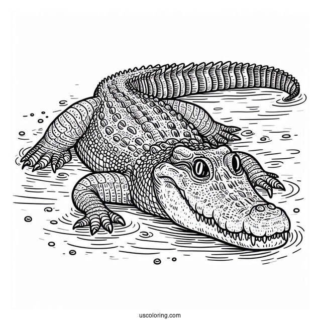Australian Saltwater Crocodile Coloring Sheet