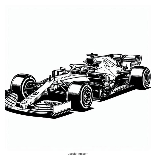 Mercedes W14 F1 Coloring Page Race Car