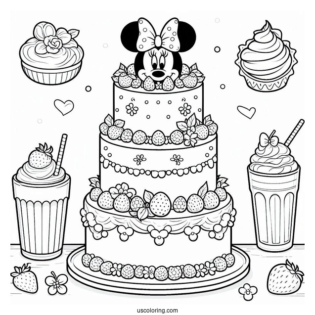 Three-Tier Cake With Minnie Mouse Topper