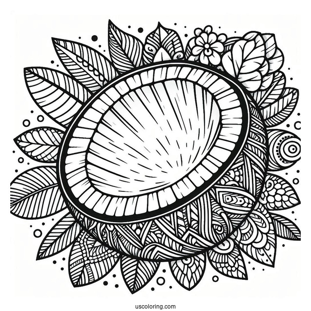 Intricate Coconut Coloring Page Mandala