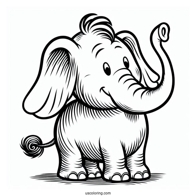 Dr. Seuss Horton The Elephant Coloring Page