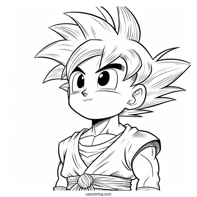 Young Krillin And Goku Coloring Page