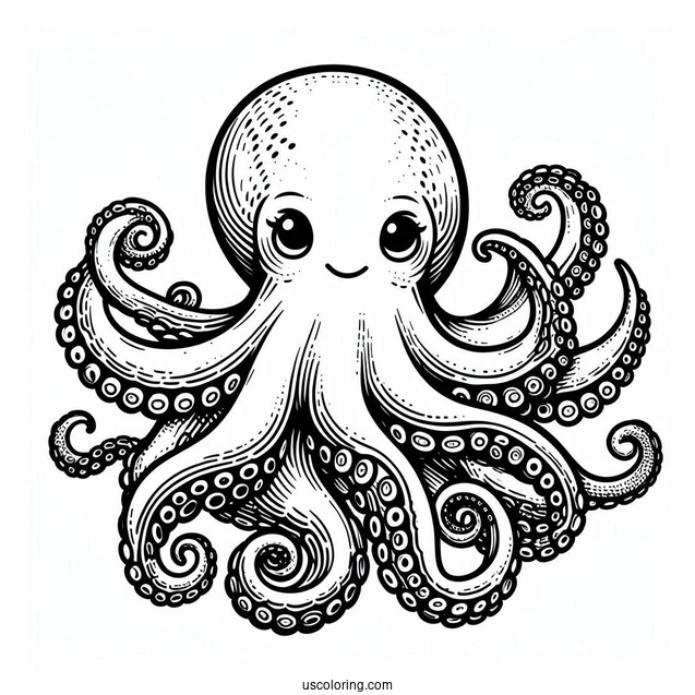 Pacific Octopus Coloring Page