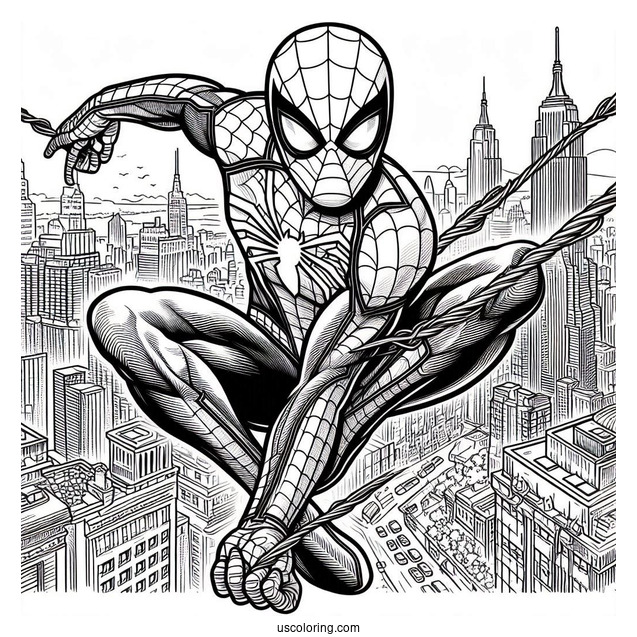 Spider-Man With Web Slinger In City