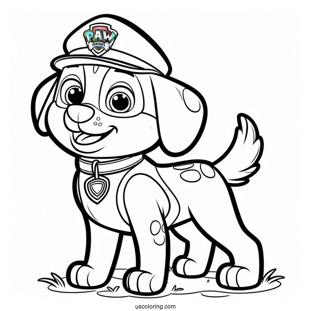 Rubble Dog Character Coloring Picture