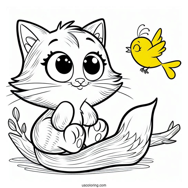 Pete The Cat With Yellow Bird