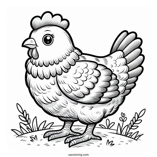 Plymouth Rock Chicken Coloring Sheet