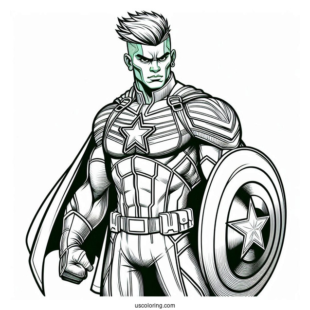 Captain America With Hulk, Iron Man, Thor, Black Widow and Hawk Eye