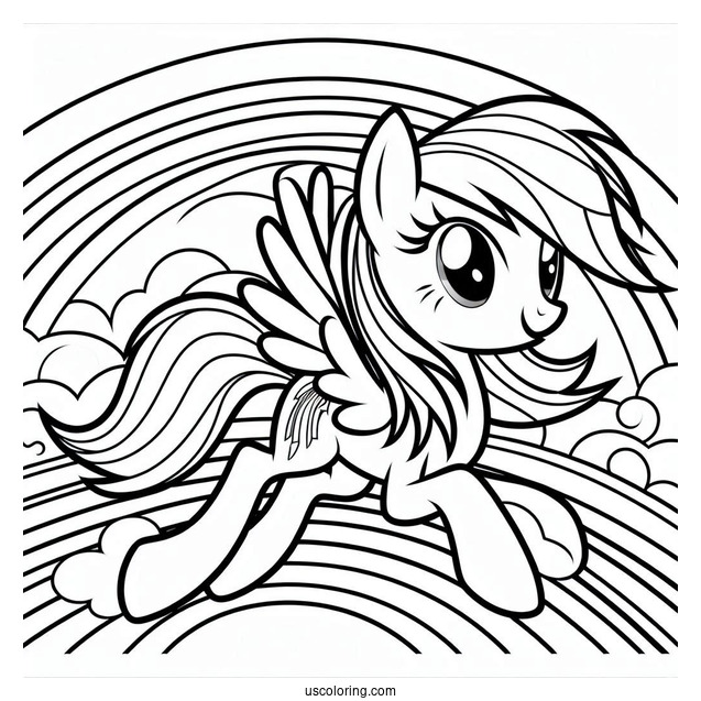 Equestria Girls Rainbow Dash Coloring Page Running On A Rainbow