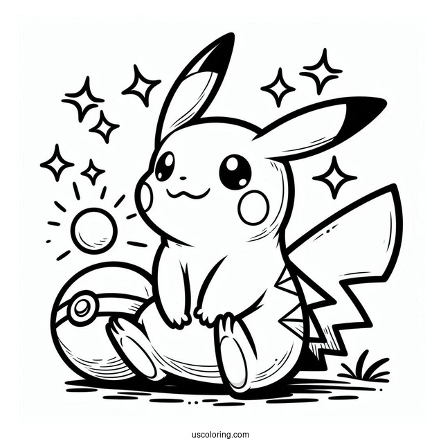 Playful Pikachu Coloring In