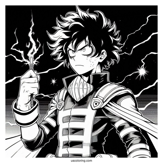 Villain Deku Coloring Page At Night
