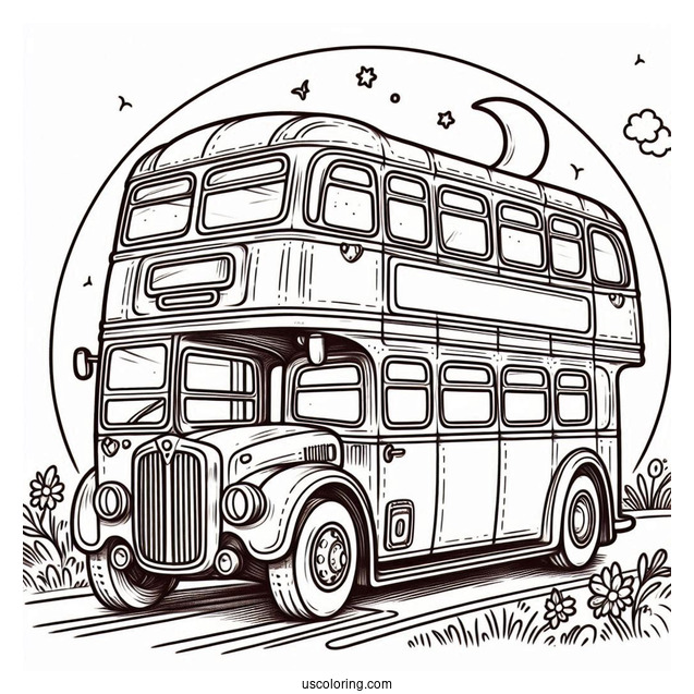 Double Decker Bus Coloring Page