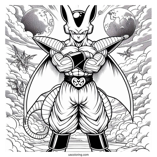 Dragon Ball Z Coloring Page Of Detailed Majin Buu Standing Proud