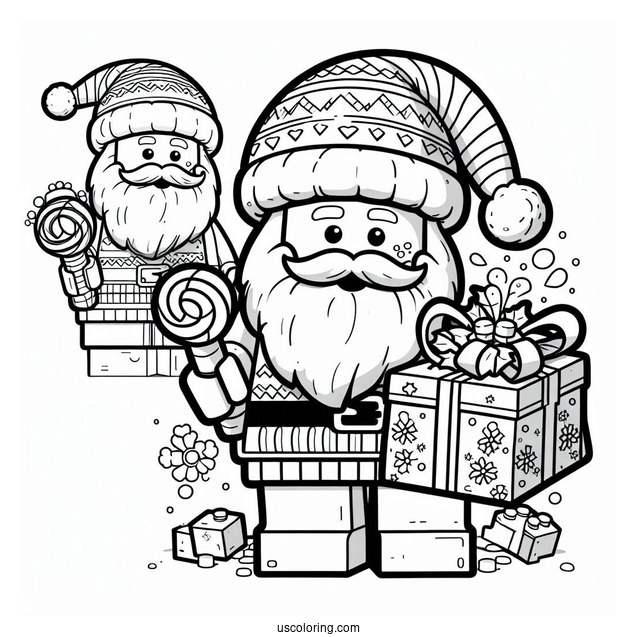 Lego Santa Claus Coloring Page