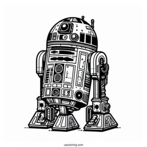 R2D2 Star Wars Robot Coloring Page