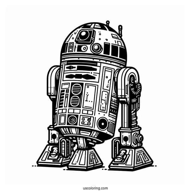R2D2 Star Wars Robot Coloring Page