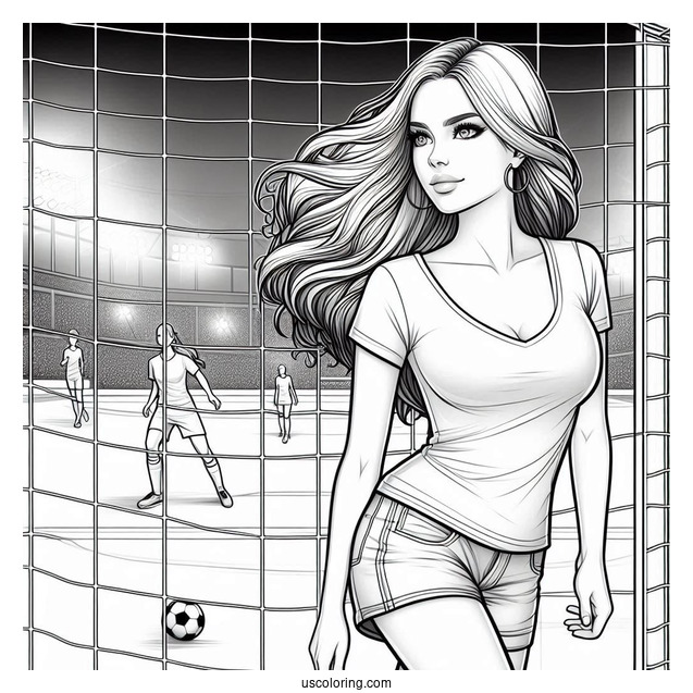 Female Soccer Player In Front Of GoalFemale Soccer Player In Front Of Goal