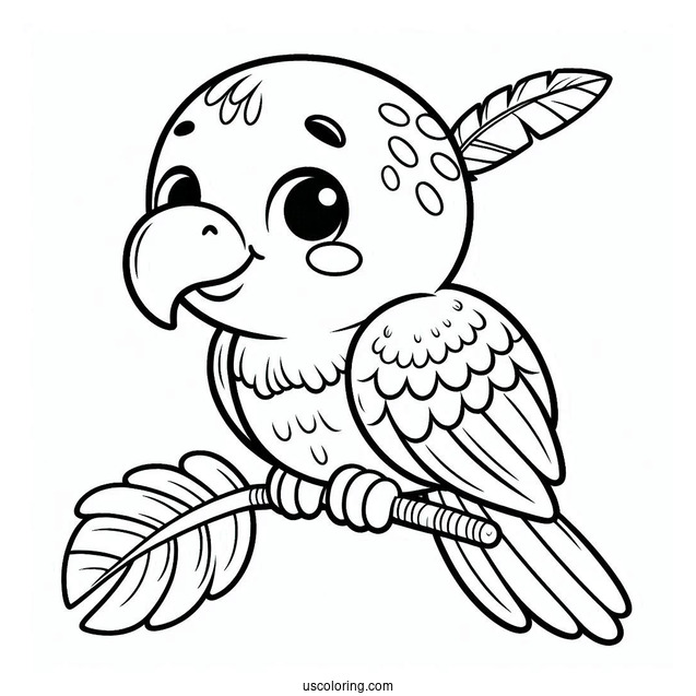 Smiling Parrot To Color